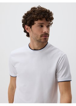 Reserved - T-shirt regular z merceryzowaną bawełną - biały ze sklepu Reserved w kategorii T-shirty męskie - zdjęcie 188856746