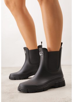 Czarne Kalosze o Fasonie Sztybletów z Antypoślizgową Podeszwą Uemaeno ze sklepu born2be.pl w kategorii Kalosze damskie - zdjęcie 188856939
