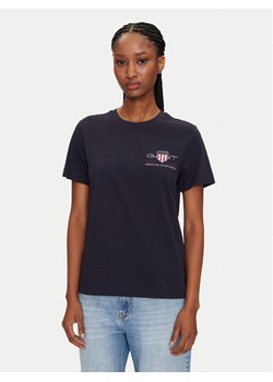 Gant T-Shirt Bisiklet Yaka 4200277 Granatowy Regular Fit ze sklepu MODIVO w kategorii Bluzki damskie - zdjęcie 188857575