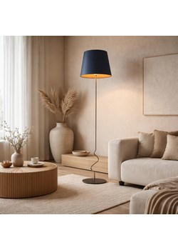 Designerska lampa stojąca do salonu z abażurem 40 cm ze złotym wnętrzem SURAT GOLD ze sklepu Lysne w kategorii Lampy podłogowe - zdjęcie 188861907