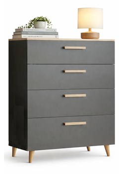 Antracytowa komoda na nóżkach D8-M14 ze sklepu Edinos.pl w kategorii Komody - zdjęcie 188862155