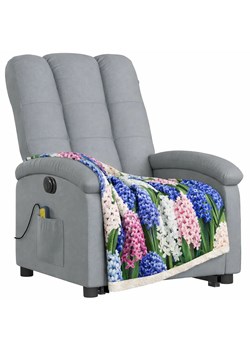 Jasnoszary fotel masujący z podnóżkiem A2-M34 ze sklepu Edinos.pl w kategorii Fotele - zdjęcie 188862167