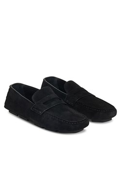 Mokasyny Calvin Klein Square Driver Suede HW0HW02844 Czarny ze sklepu eobuwie.pl w kategorii Mokasyny damskie - zdjęcie 188862359