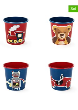 Trendy Kitchen by EXCÉLSA Filiżanki (4 szt.) "Vintage Toys" w kolorze czerwono-granatowym do kawy - 90 ml ze sklepu Limango Polska w kategorii Dzbanki i zaparzacze - zdjęcie 188863205