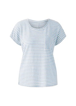 Oui Lniana koszulka w kolorze błękitno-białym ze sklepu Limango Polska w kategorii Bluzki damskie - zdjęcie 188864935