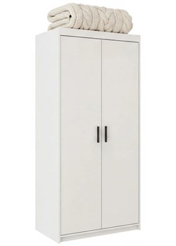 Biała nowoczesna szafa dwudrzwiowa na ubrania - Parioni 4X ze sklepu Edinos.pl w kategorii Szafy - zdjęcie 188866276