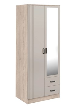 Szafa z lustrem i szufladami dąb sonoma + kaszmir - Rivanox ze sklepu Edinos.pl w kategorii Szafy - zdjęcie 188866319