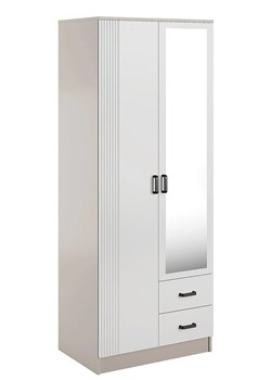 Skandynawska szafa z lustrem kaszmir + biały - Rivanox ze sklepu Edinos.pl w kategorii Szafy - zdjęcie 188866326