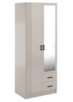 Kaszmirowa szafa z lustrem i ryflowaniem - Rivanox ze sklepu Edinos.pl w kategorii Szafy - zdjęcie 188866329