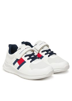 Sneakersy Tommy Hilfiger Flag Low Cut Lace-Up/Velcro T1X9-34369-1843 S Biały ze sklepu eobuwie.pl w kategorii Buty sportowe dziecięce - zdjęcie 188867717