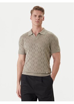 KARL LAGERFELD Polo 655005 562301 Khaki Slim Fit ze sklepu MODIVO w kategorii T-shirty męskie - zdjęcie 188869075