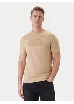 KARL LAGERFELD T-Shirt 755060 562242 Beżowy Regular Fit ze sklepu MODIVO w kategorii T-shirty męskie - zdjęcie 188869117