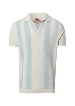 Finshley & Harding London Męska koszulka polo Mężczyźni Bawełna écru w paski ze sklepu vangraaf w kategorii T-shirty męskie - zdjęcie 188870917