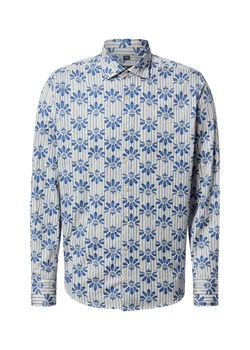 Nils Sundström Koszula męska Mężczyźni Modern Fit Bawełna écru wzorzysty ze sklepu vangraaf w kategorii Koszule męskie - zdjęcie 188870919
