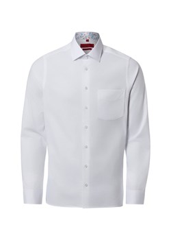 Finshley & Harding Męska koszula biznesowa - Easy Care Mężczyźni Slim Fit Bawełna biały jednolity ze sklepu vangraaf w kategorii Koszule męskie - zdjęcie 188870928