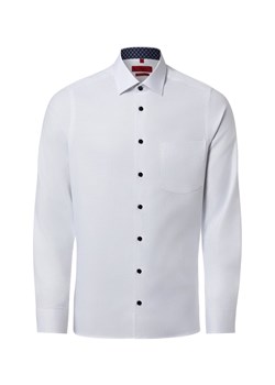 Finshley & Harding Męska koszula biznesowa - Easy Care Mężczyźni Slim Fit Bawełna biały wypukły wzór tkaniny ze sklepu vangraaf w kategorii Koszule męskie - zdjęcie 188870929