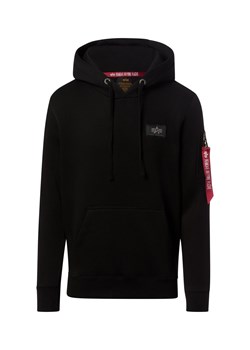 Alpha Industries Męski sweter z kapturem Mężczyźni Bawełna czarny nadruk ze sklepu vangraaf w kategorii Bluzy męskie - zdjęcie 188870937