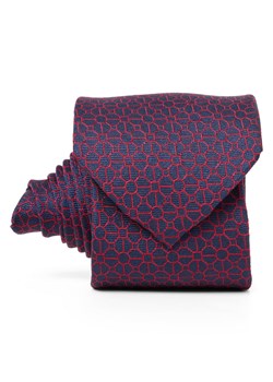 Andrew James Krawat wykonany z jedwabiu Mężczyźni Jedwab granatowy wzorzysty ze sklepu vangraaf w kategorii Krawaty - zdjęcie 188870956