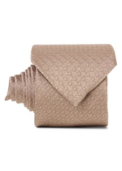 Andrew James Krawat wykonany z jedwabiu Mężczyźni Jedwab taupe wypukły wzór tkaniny ze sklepu vangraaf w kategorii Krawaty - zdjęcie 188870966