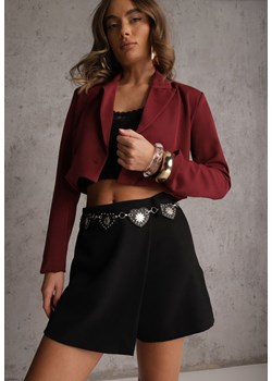 Czarne Spódnico-Szorty z Metalicznymi Sercami przy Łańcuszku Meztila ze sklepu renee.pl w kategorii Szorty - zdjęcie 188871877