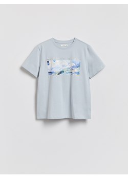 Reserved - T-shirt z nadrukiem - jasnoniebieski ze sklepu Reserved w kategorii Bluzki damskie - zdjęcie 188872155