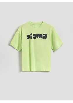 Reserved - Bawełniany t-shirt z nadrukiem - jasnożółty ze sklepu Reserved w kategorii T-shirty chłopięce - zdjęcie 188872749