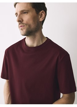 Reserved - T-shirt regular z merceryzowanej bawełny - bordowy ze sklepu Reserved w kategorii T-shirty męskie - zdjęcie 188872787