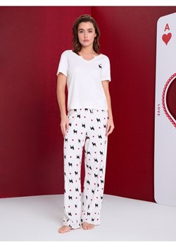 Sinsay - Bawełniana piżama dwuczęściowa - kremowy ze sklepu Sinsay w kategorii Piżamy damskie - zdjęcie 188874628