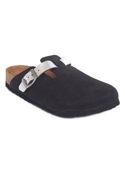 Comfortfusse Skórzane chodaki w kolorze srebrno-czarnym ze sklepu Limango Polska w kategorii Klapki damskie - zdjęcie 188876988