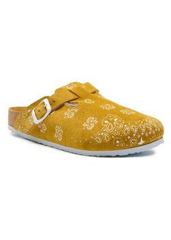 Comfortfusse Skórzane chodaki "Folk Capri" w kolorze żółtym ze sklepu Limango Polska w kategorii Klapki damskie - zdjęcie 188878409