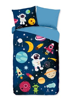 Pure Komplet pościeli "Planets" w kolorze granatowo-błękitnym z mikrofibry ze sklepu Limango Polska w kategorii Pościel dziecięca - zdjęcie 188879398