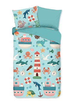 Pure Komplet pościeli "Sailor" w kolorze turkusowym z mikrofibry ze sklepu Limango Polska w kategorii Pościel dziecięca - zdjęcie 188879465