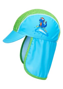 Playshoes Czapka w kolorze zielono-turkusowym z osłoną karku ze sklepu Limango Polska w kategorii Czapki dziecięce - zdjęcie 188880686