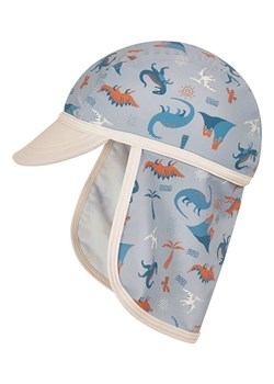 Playshoes Czapka "Dino" w kolorze błękitnym z osłoną karku ze sklepu Limango Polska w kategorii Czapki dziecięce - zdjęcie 188880748