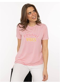 Zwillingsherz Koszulka "Positive Vibes" w kolorze biało-jasnoróżowym ze sklepu Limango Polska w kategorii Bluzki damskie - zdjęcie 188881536