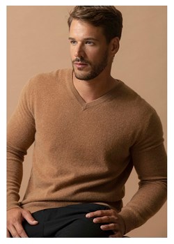 Perfect Cashmere Kaszmirowy sweter "Alexander" w kolorze jasnobrązowym ze sklepu Limango Polska w kategorii Swetry męskie - zdjęcie 188881586