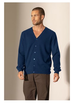 Perfect Cashmere Kaszmirowy kardigan "Errol" w kolorze niebieskim ze sklepu Limango Polska w kategorii Swetry męskie - zdjęcie 188881836