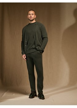 Perfect Cashmere Kaszmirowy kardigan "Hayfield" w kolorze khaki ze sklepu Limango Polska w kategorii Swetry męskie - zdjęcie 188881868