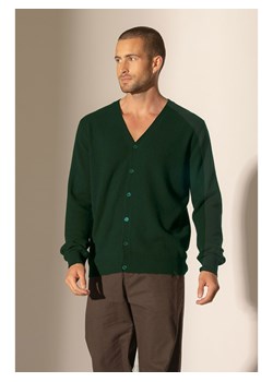 Perfect Cashmere Kaszmirowy kardigan "Errol" w kolorze ciemnozielonym ze sklepu Limango Polska w kategorii Swetry męskie - zdjęcie 188882068