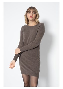 Perfect Cashmere Kaszmirowa sukienka "Molli" w kolorze szarobrązowym ze sklepu Limango Polska w kategorii Sukienki - zdjęcie 188882626
