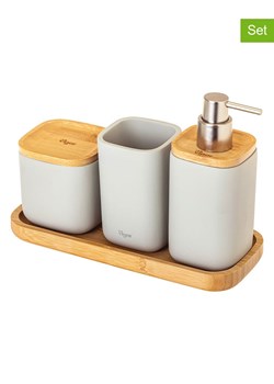 Vigar 4-częściowy zestaw "Zense" w kolorze jasnoszarym - 28 x 13,5 x 11 cm ze sklepu Limango Polska w kategorii Dozowniki do mydła - zdjęcie 188883768
