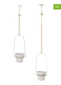 Vigar Wiszące doniczki (2 szt.) w kolorze zielonym - 100 x 16 cm ze sklepu Limango Polska w kategorii Doniczki i osłonki - zdjęcie 188883949