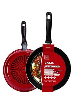 CEGECO Patelnia "Basic" w kolorze czerwonym - Ø 18 cm ze sklepu Limango Polska w kategorii Garnki - zdjęcie 188884568