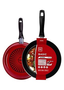 CEGECO Patelnia "Basic" w kolorze czerwonym - Ø 20 cm ze sklepu Limango Polska w kategorii Garnki - zdjęcie 188884569