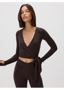 Reserved - Kopertowa bluzka z wiązaniem - ciemnobrązowy ze sklepu Reserved w kategorii Bluzki damskie - zdjęcie 188884926