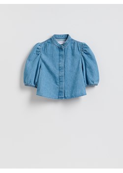 Reserved - Jeansowa koszula z bufiastymi rękawami - niebieski ze sklepu Reserved w kategorii Bluzki damskie - zdjęcie 188885139