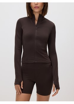 Reserved - Bluza z suwakiem - ciemnobrązowy ze sklepu Reserved w kategorii Bluzy damskie - zdjęcie 188885149