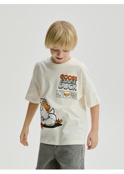 Reserved - T-shirt Goose Goose Duck - złamana biel ze sklepu Reserved w kategorii T-shirty chłopięce - zdjęcie 188885208