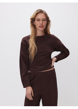 Reserved - Gładka bluza - ciemnobrązowy ze sklepu Reserved w kategorii Bluzy damskie - zdjęcie 188887438