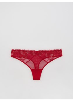 Reserved - Majtki stringi z haftem - czerwony ze sklepu Reserved w kategorii Majtki damskie - zdjęcie 188887506
